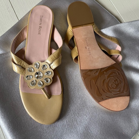 Taryn Rose Gold Sandals with Rhinestone Embellishment - Picture 6 of 7